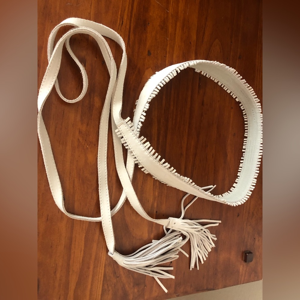 White House Black Market leather obi belt.